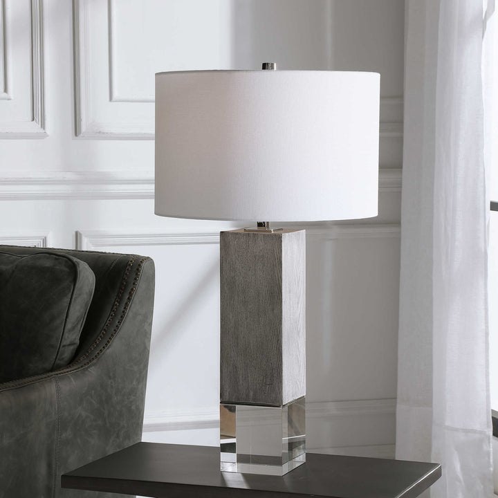 ELSA GREY BLOCK LAMP