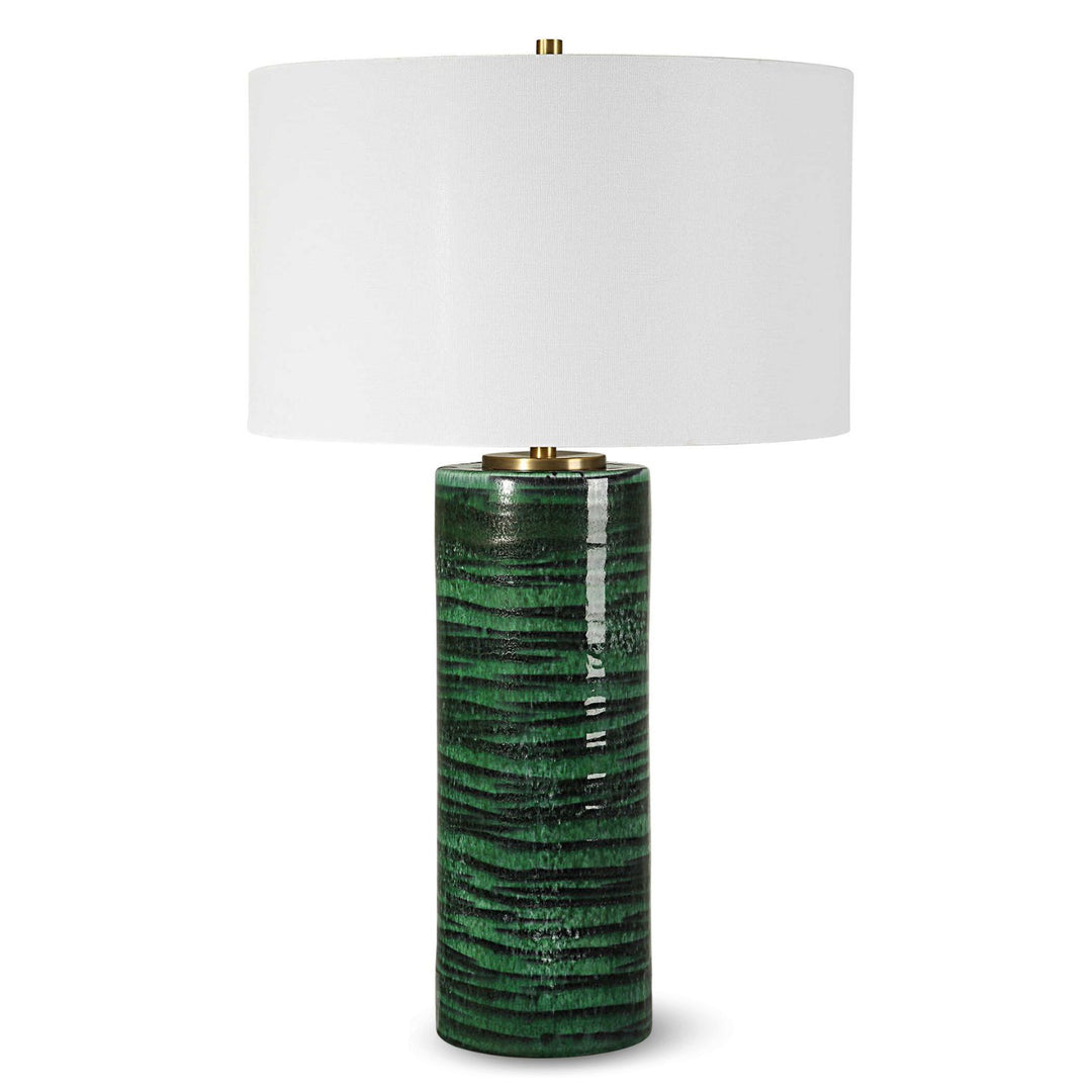 EMERALD GLAZED CERAMIC TABLE LAMP