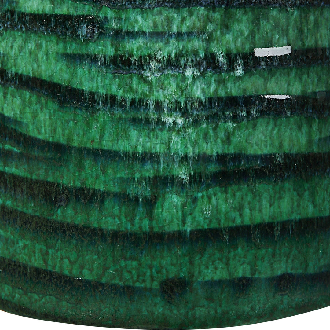 EMERALD GLAZED CERAMIC TABLE LAMP