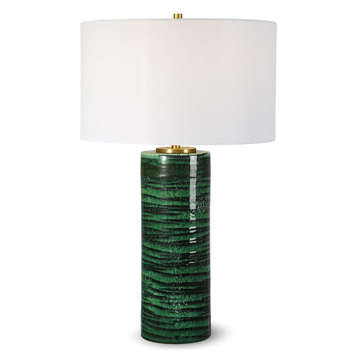 EMERALD GLAZED CERAMIC TABLE LAMP