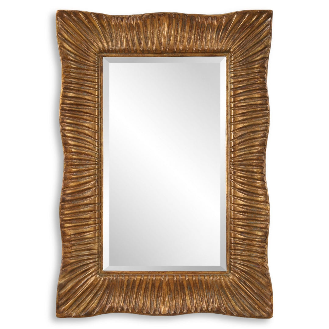 EMERSON SCALLOPED ANTIQUE GOLD MIRROR