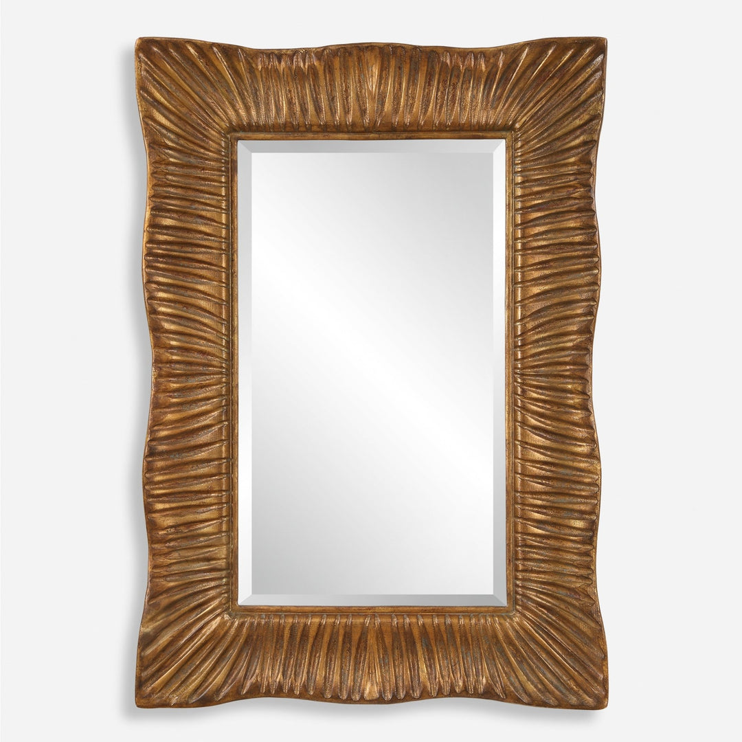 EMERSON SCALLOPED ANTIQUE GOLD MIRROR