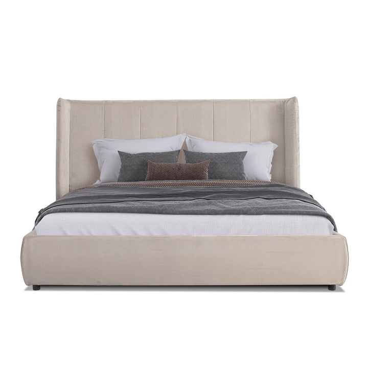 EMILIA BEIGE VELVET BED