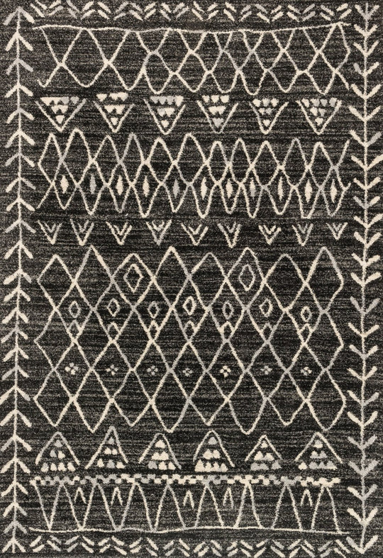 EMORY 09 RUG: BLACK, IVORY