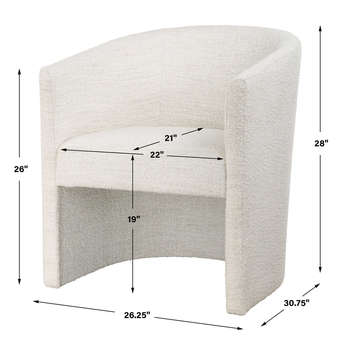 ENCOMPASS WHITE BOUCLE DINING CHAIR