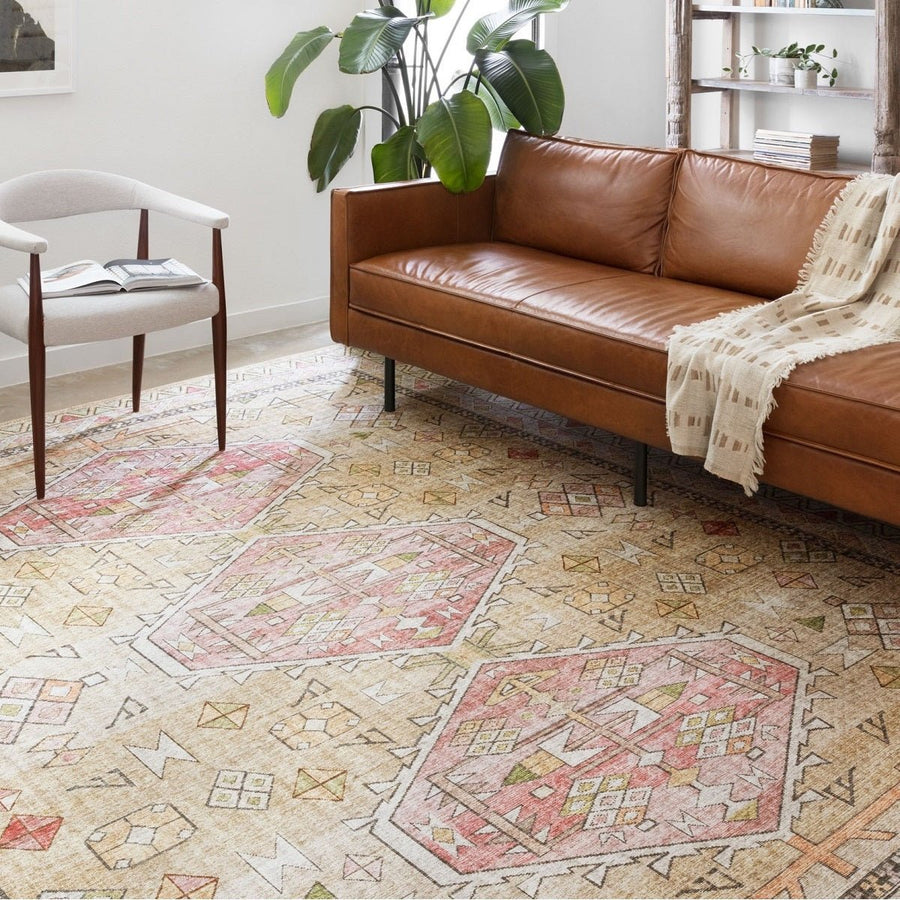 ENID VINTAGE PRINT RUG: GOLD, BLUSH