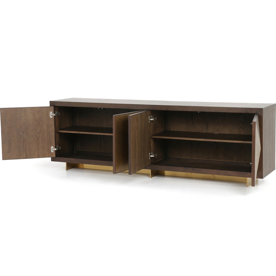 ENZO DARK WALNUT + BRASS CLAD SIDEBOARD