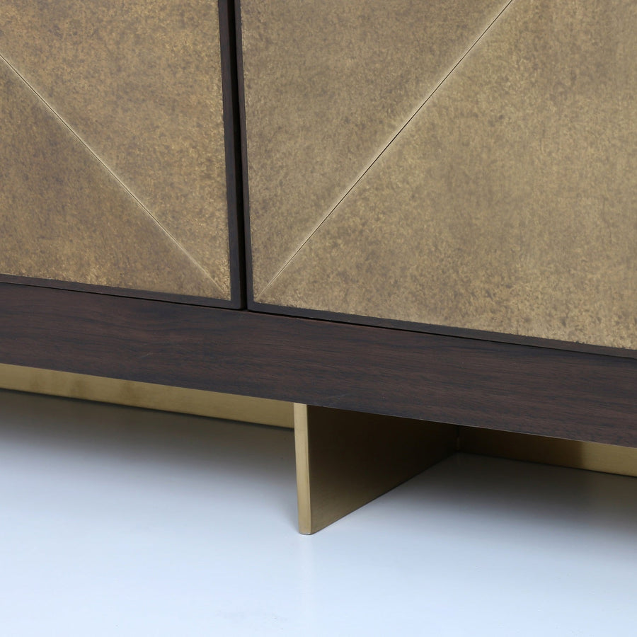 ENZO DARK WALNUT + BRASS CLAD SIDEBOARD