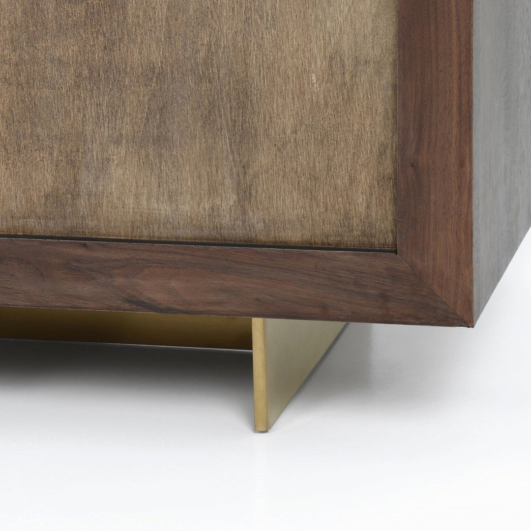 ENZO DARK WALNUT + BRASS CLAD SIDEBOARD