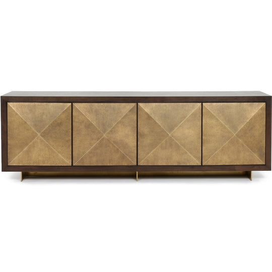 ENZO DARK WALNUT + BRASS CLAD SIDEBOARD