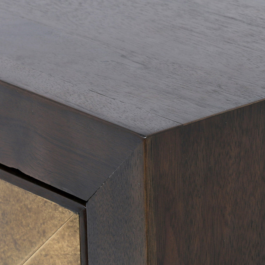 ENZO DARK WALNUT + BRASS CLAD SIDEBOARD