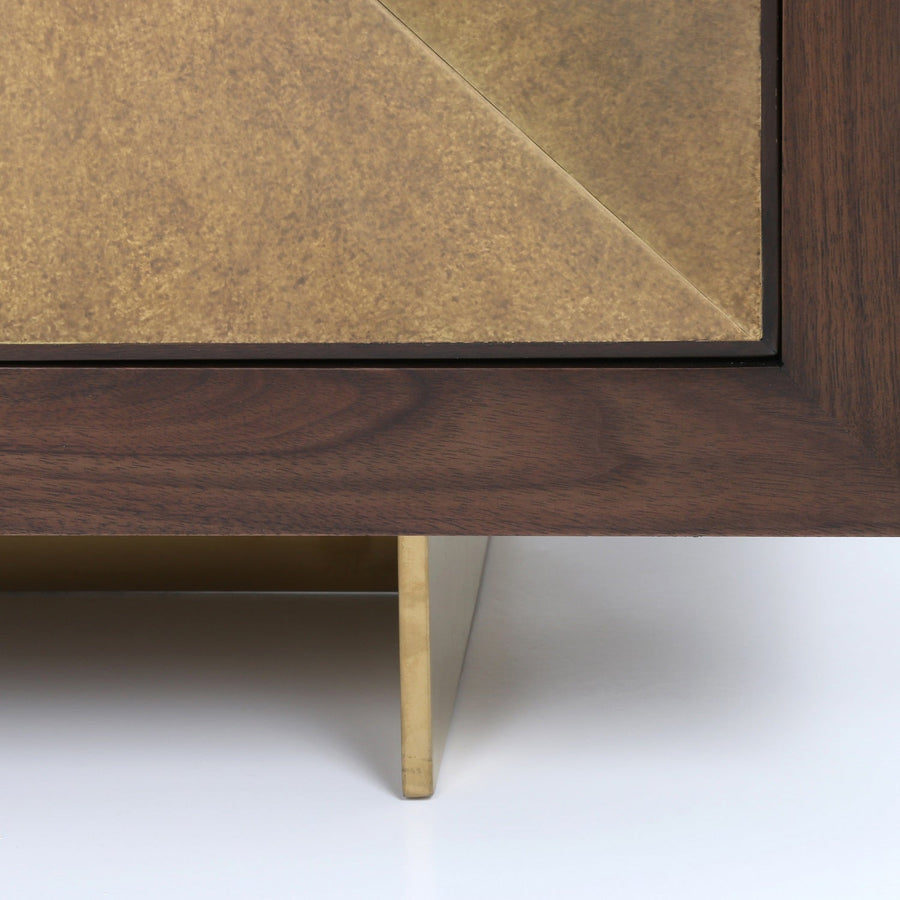 ENZO DARK WALNUT + BRASS CLAD SIDEBOARD