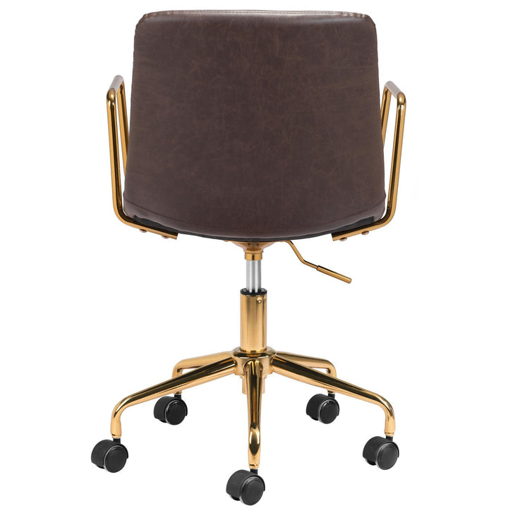 ERIC BROWN + GOLD OFFICE CHAIR