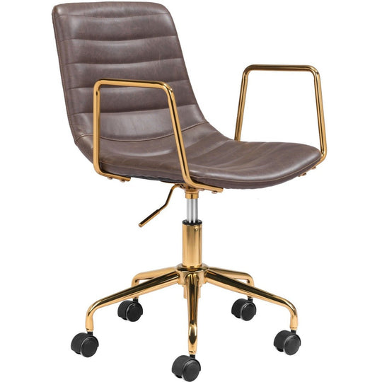 ERIC BROWN + GOLD OFFICE CHAIR