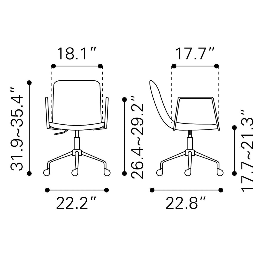 ERIC BROWN + GOLD OFFICE CHAIR