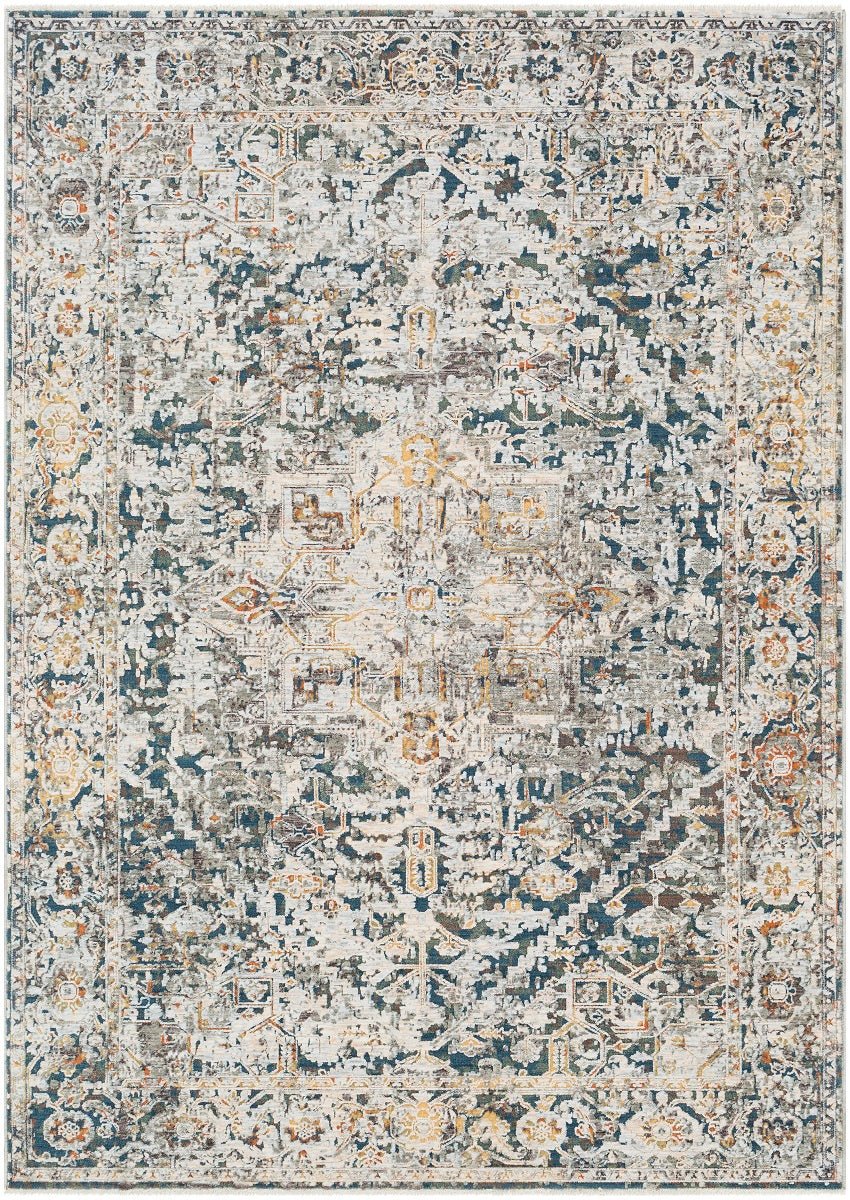 ERIS RUG: SILVER, TEAL MULTI