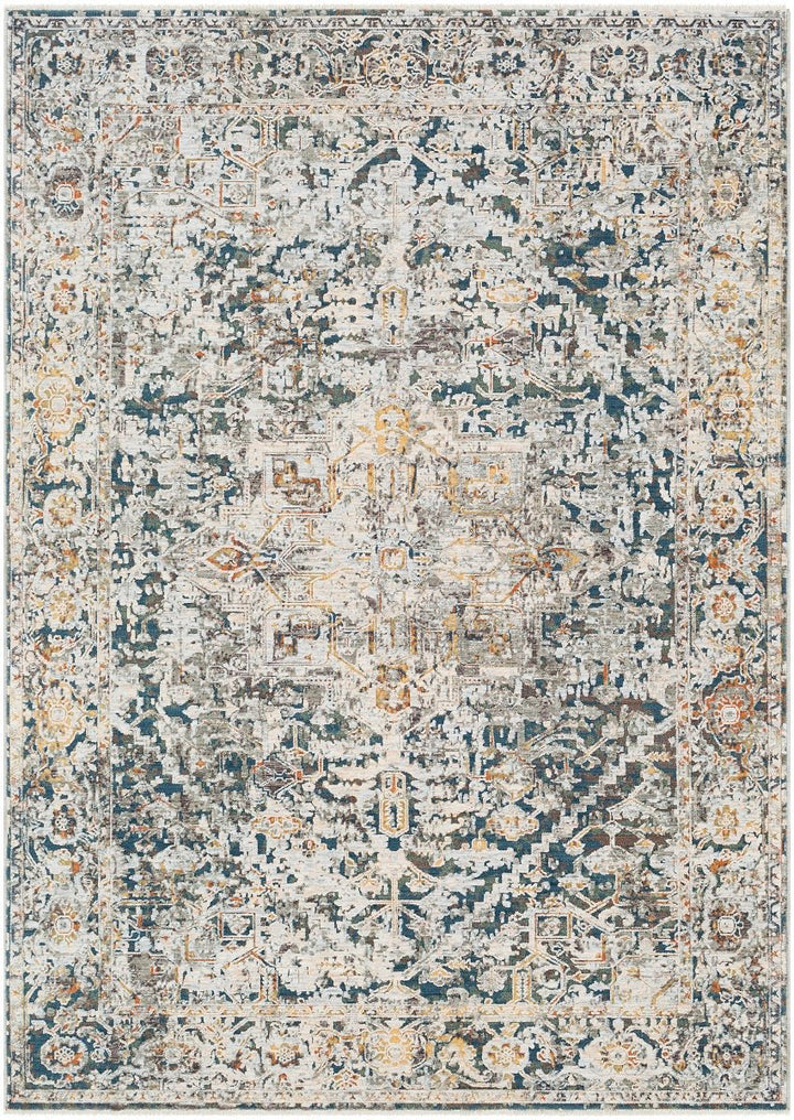 ERIS RUG: SILVER, TEAL MULTI