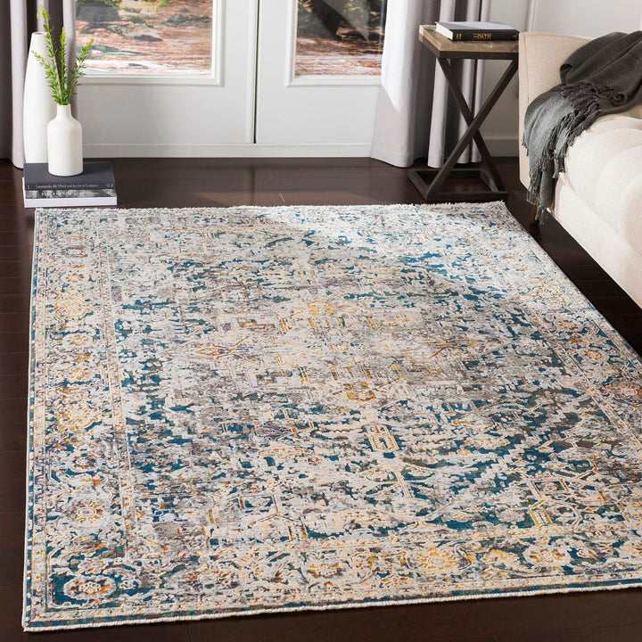 ERIS RUG: SILVER, TEAL MULTI