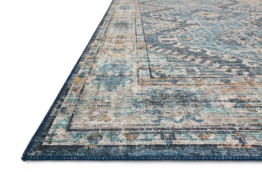 ESME VINTAGE PRINT RUG: DENIM, TEAL