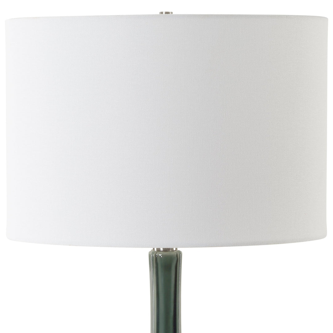 ESSEX GREEN GLASS TABLE LAMP