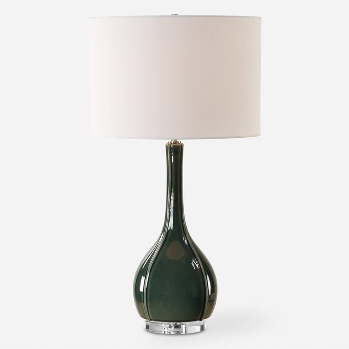 ESSEX GREEN GLASS TABLE LAMP