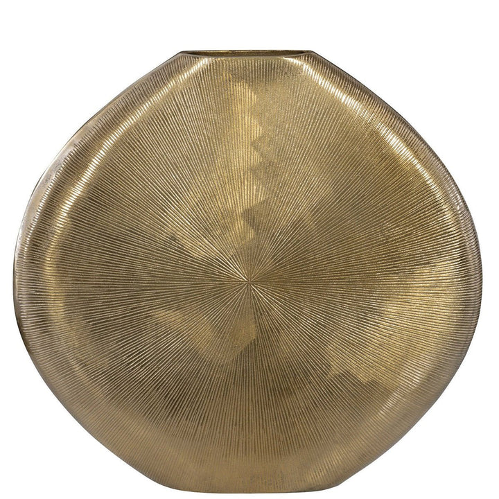 ETCHED GOLD ALUMINUM VASE