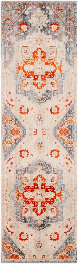 ETTA RUG: GREY, ORANGE