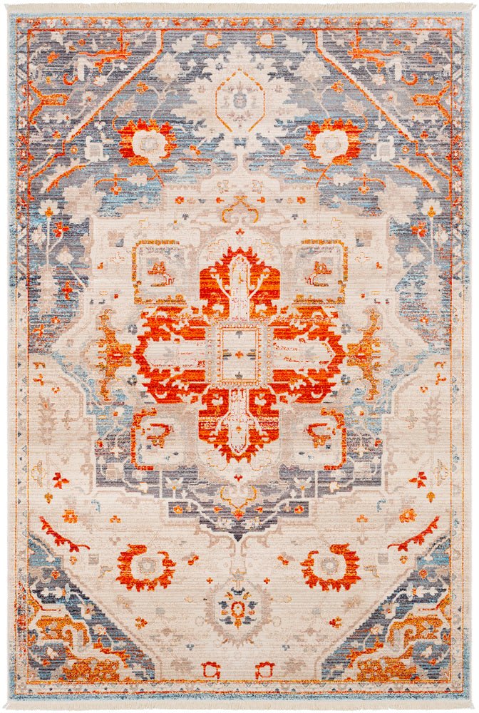 ETTA RUG: GREY, ORANGE