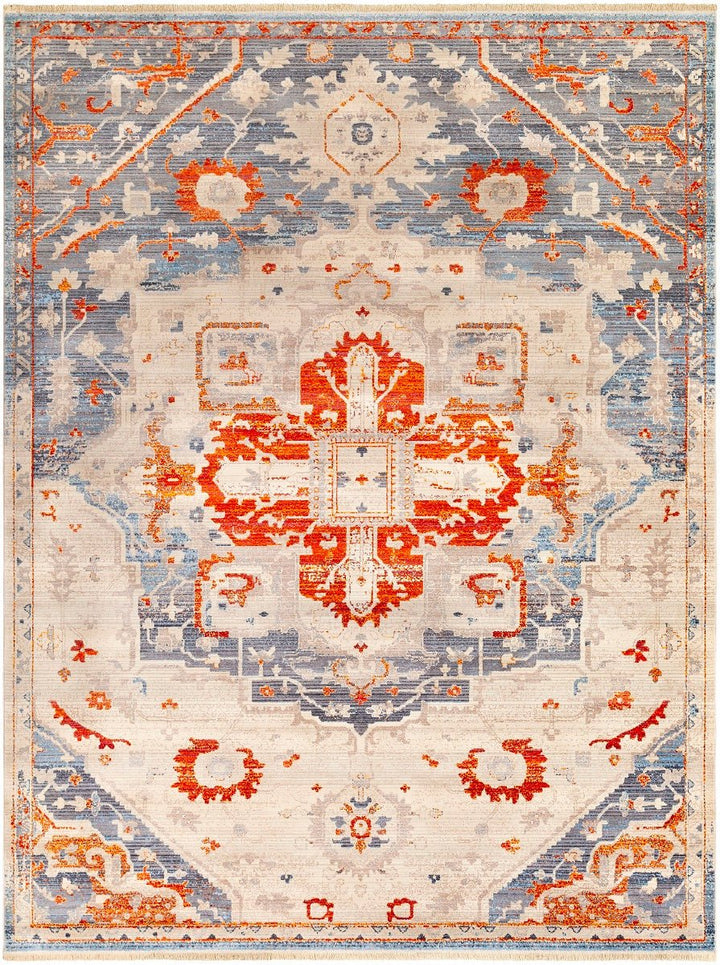 ETTA RUG: GREY, ORANGE