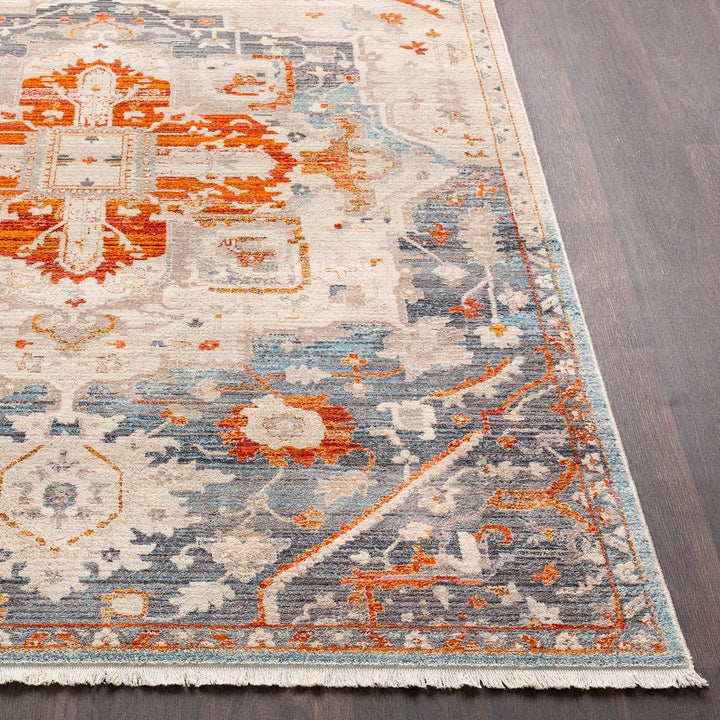 ETTA RUG: GREY, ORANGE