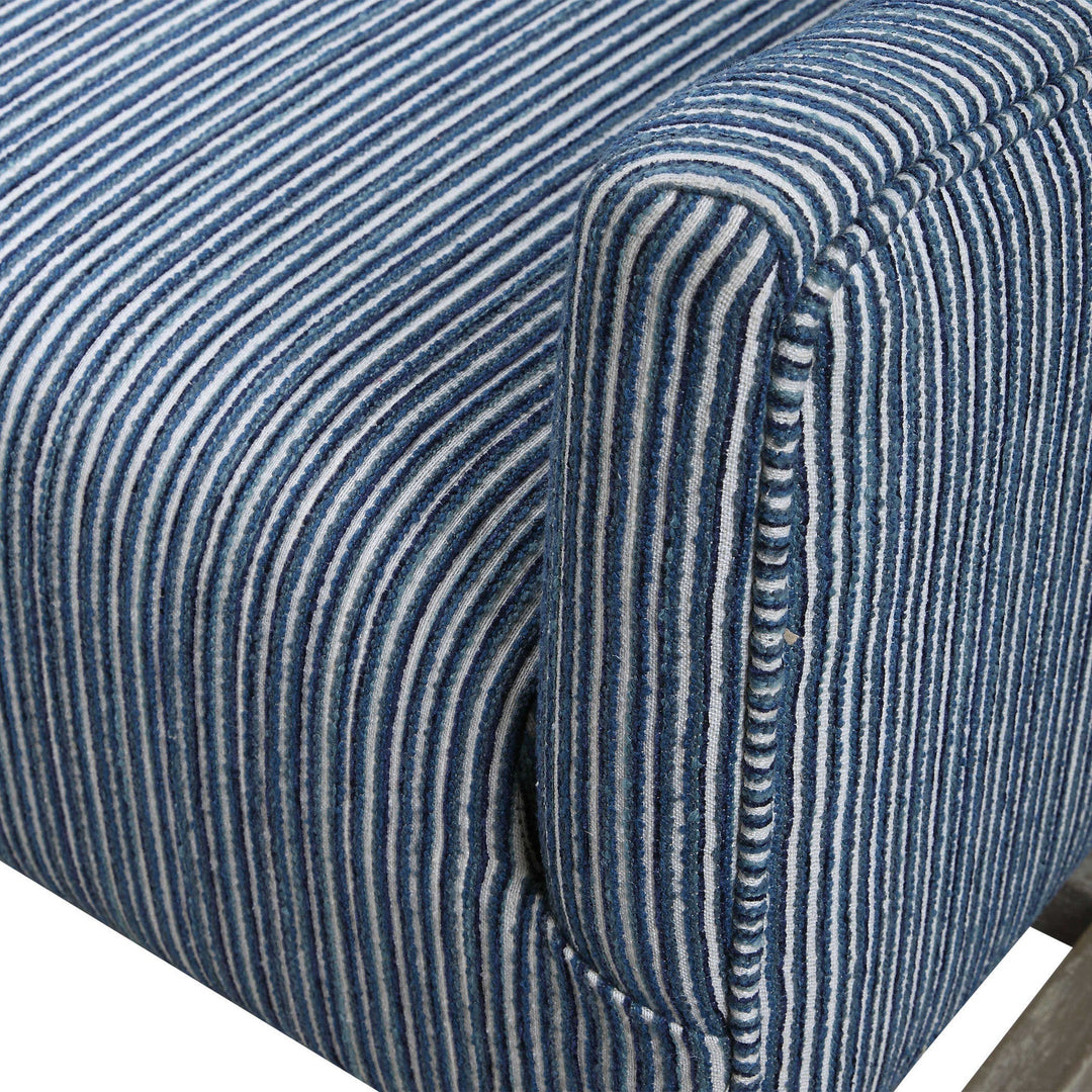 EUGENE BLUE STRIPED WINGBACK CHAIR