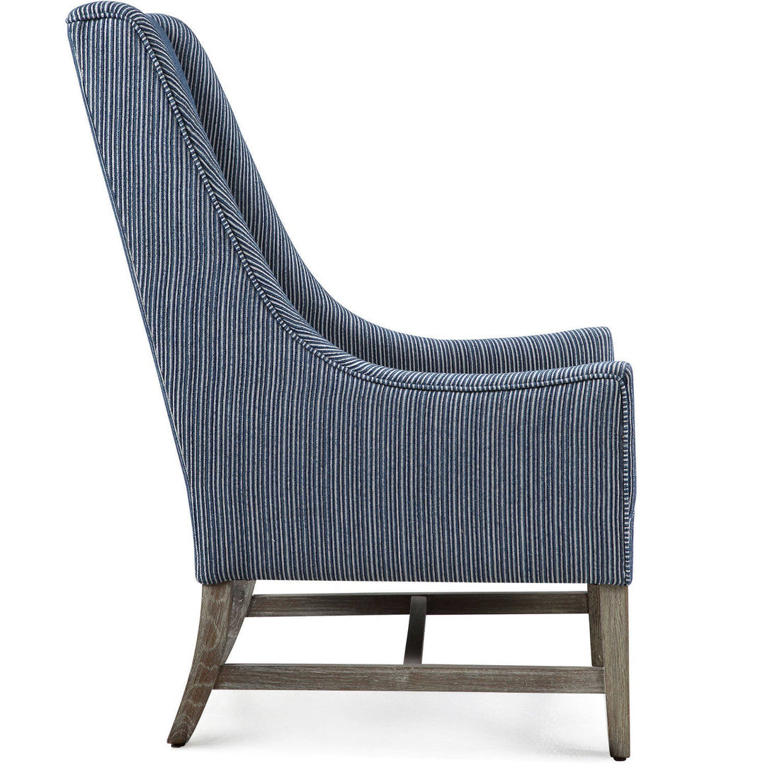 EUGENE BLUE STRIPED WINGBACK CHAIR