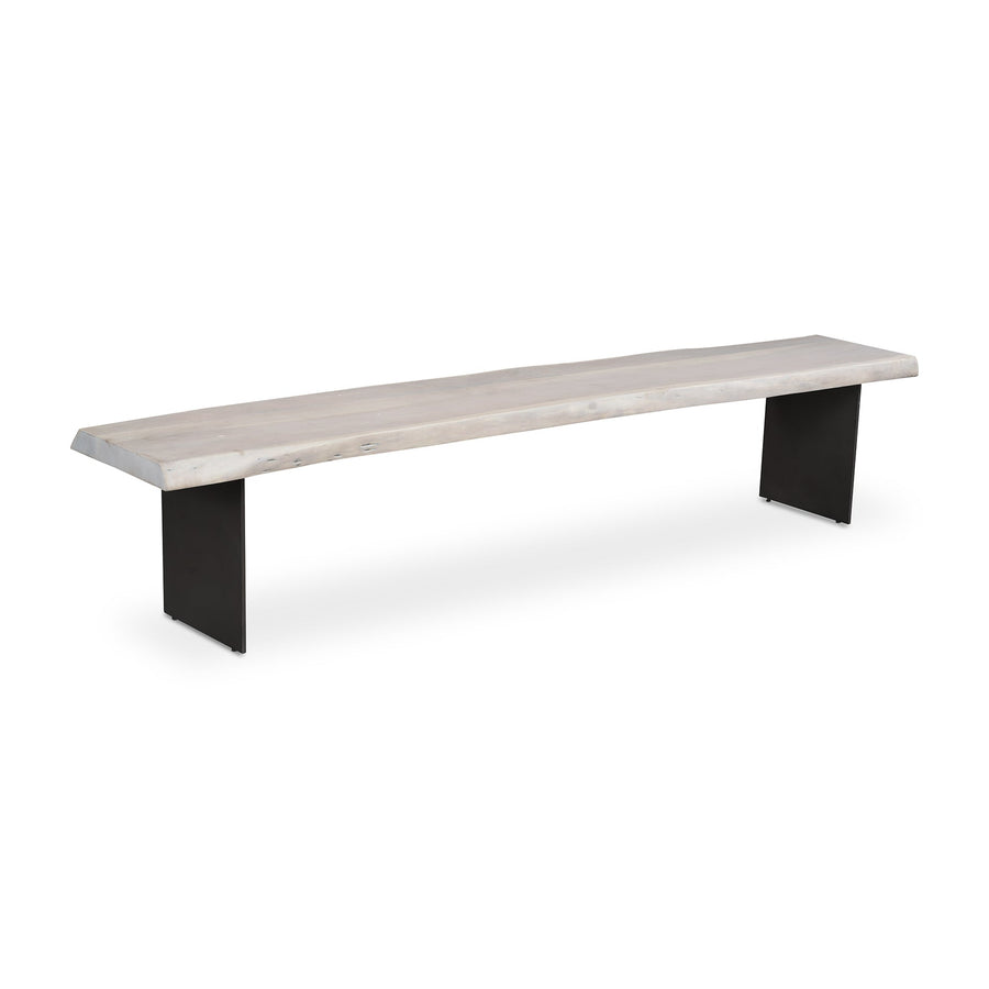 EVANS WHITEWASH LIVE - EDGE DINING BENCH