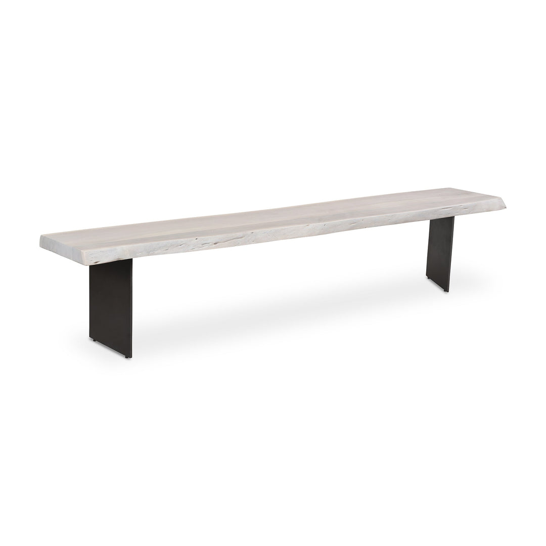 EVANS WHITEWASH LIVE - EDGE DINING BENCH