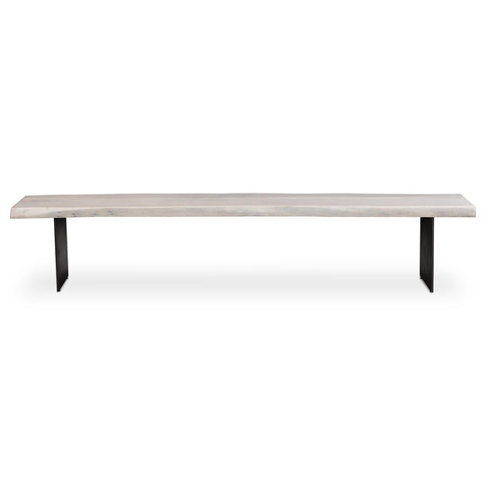 EVANS WHITEWASH LIVE - EDGE DINING BENCH