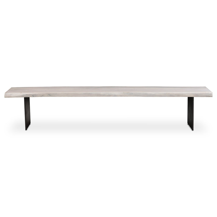 EVANS WHITEWASH LIVE - EDGE DINING BENCH