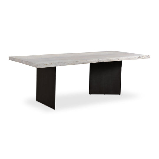 EVANS WHITEWASH LIVE - EDGE DINING TABLE