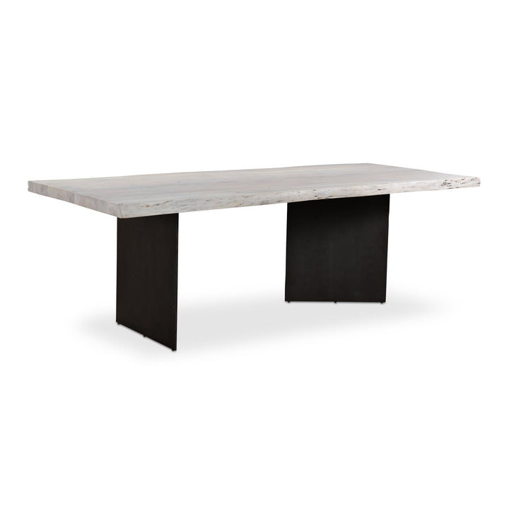 EVANS WHITEWASH LIVE - EDGE DINING TABLE