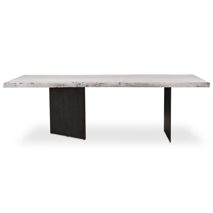 EVANS WHITEWASH LIVE - EDGE DINING TABLE