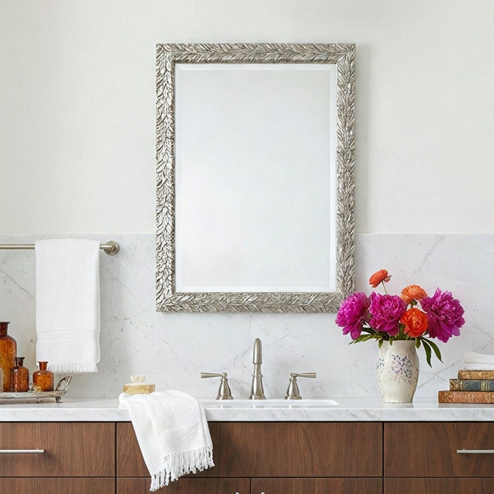EVE BURNISHED SILVER LEAF VANITY MIRROR
