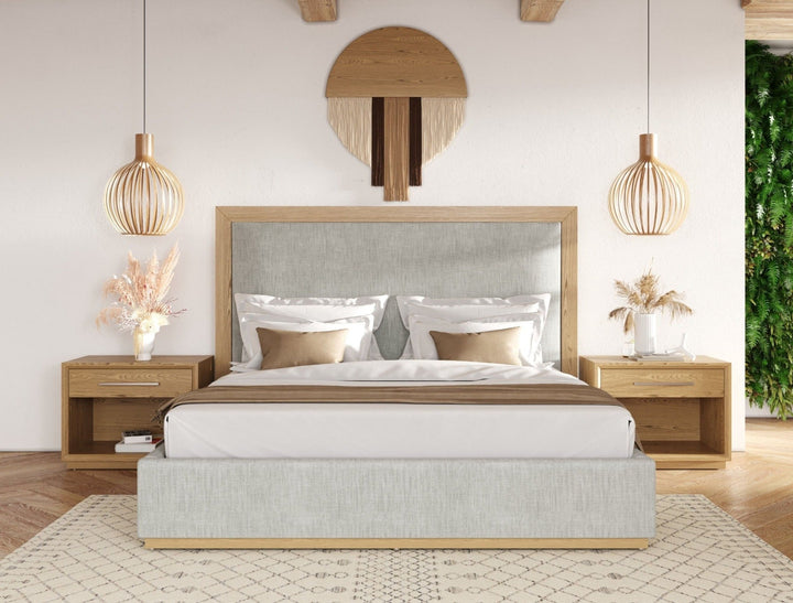 EVIAN GREY UPHOLSTERED BED