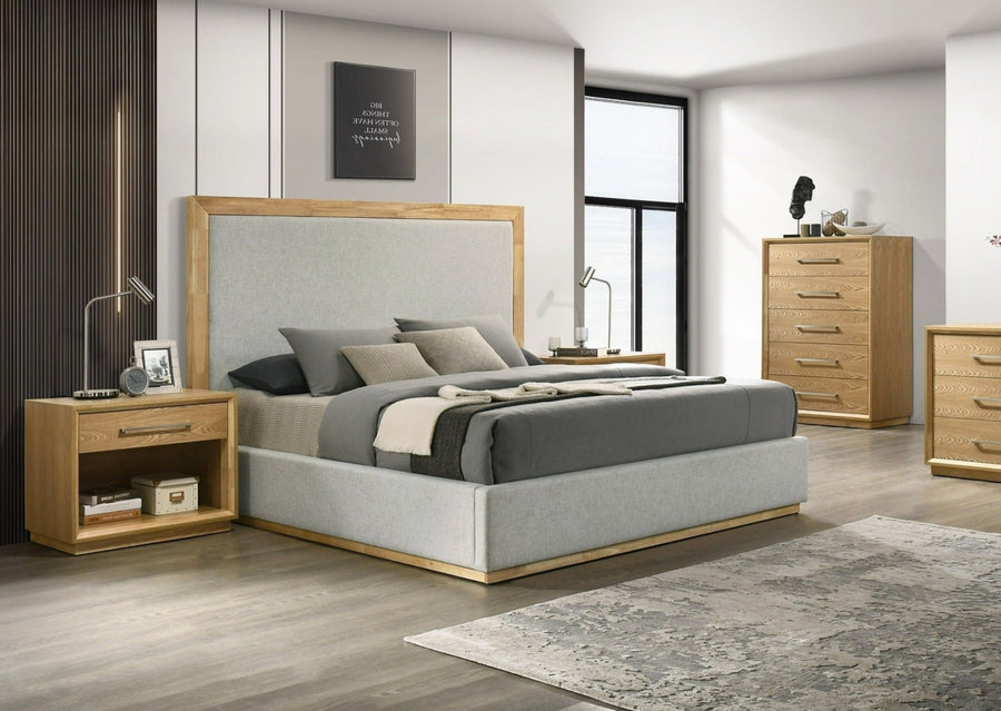 EVIAN GREY UPHOLSTERED BED