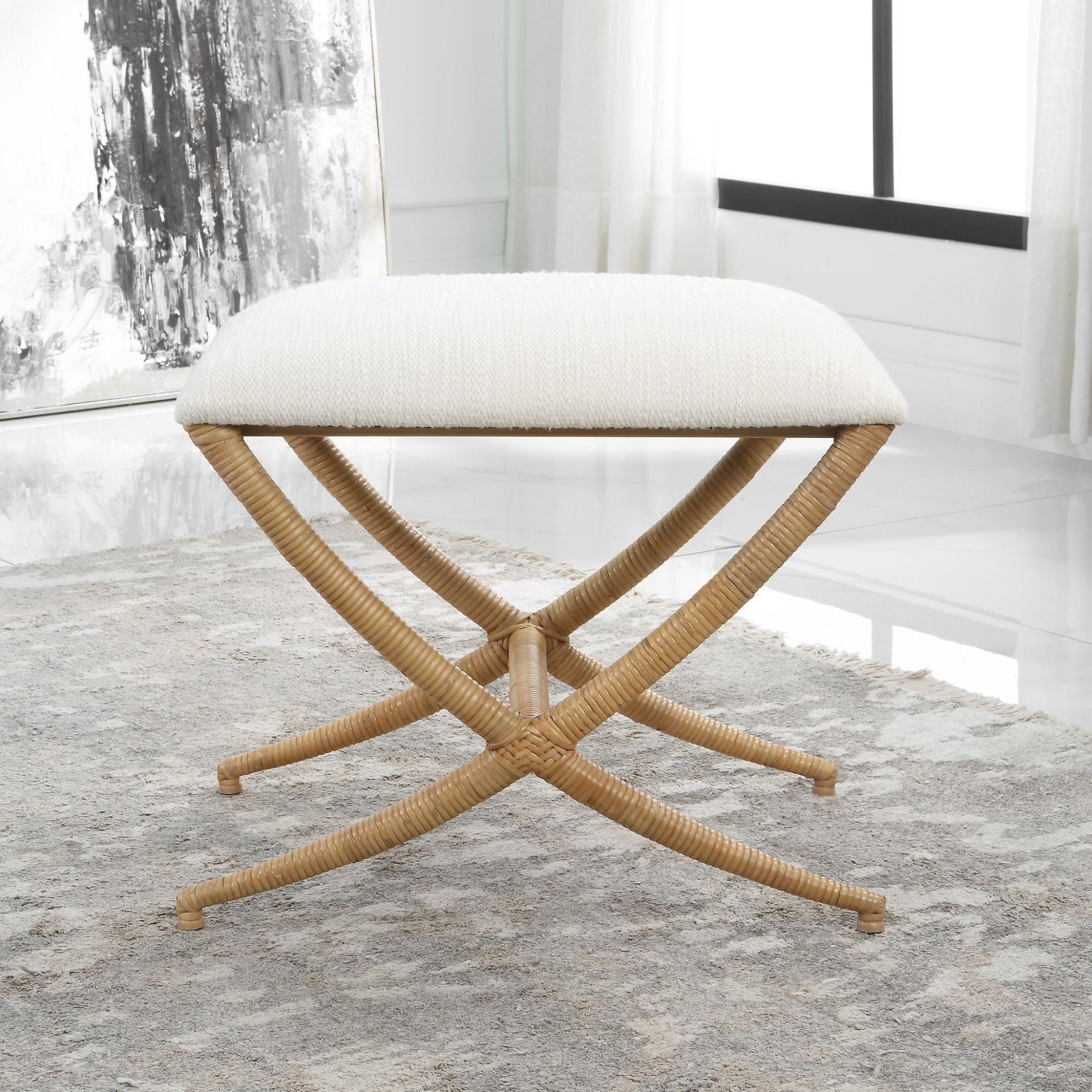 Small Rounded Ratan Bench EXPEDITION RATTAN WRAPPED SMALL BENCH – ShopDesignTap