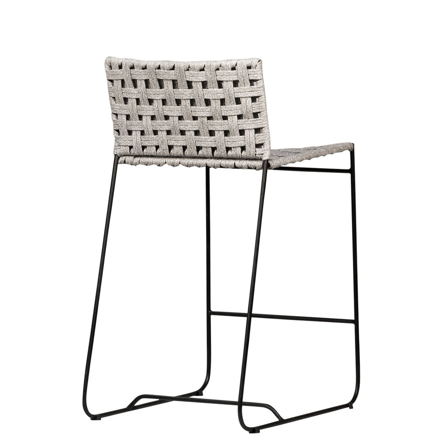 EZRA INDOOR - OUTDOOR ROPE COUNTER STOOL: GREY | SET OF 2