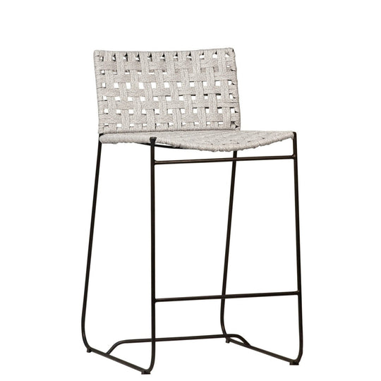 EZRA INDOOR - OUTDOOR ROPE COUNTER STOOL: GREY | SET OF 2