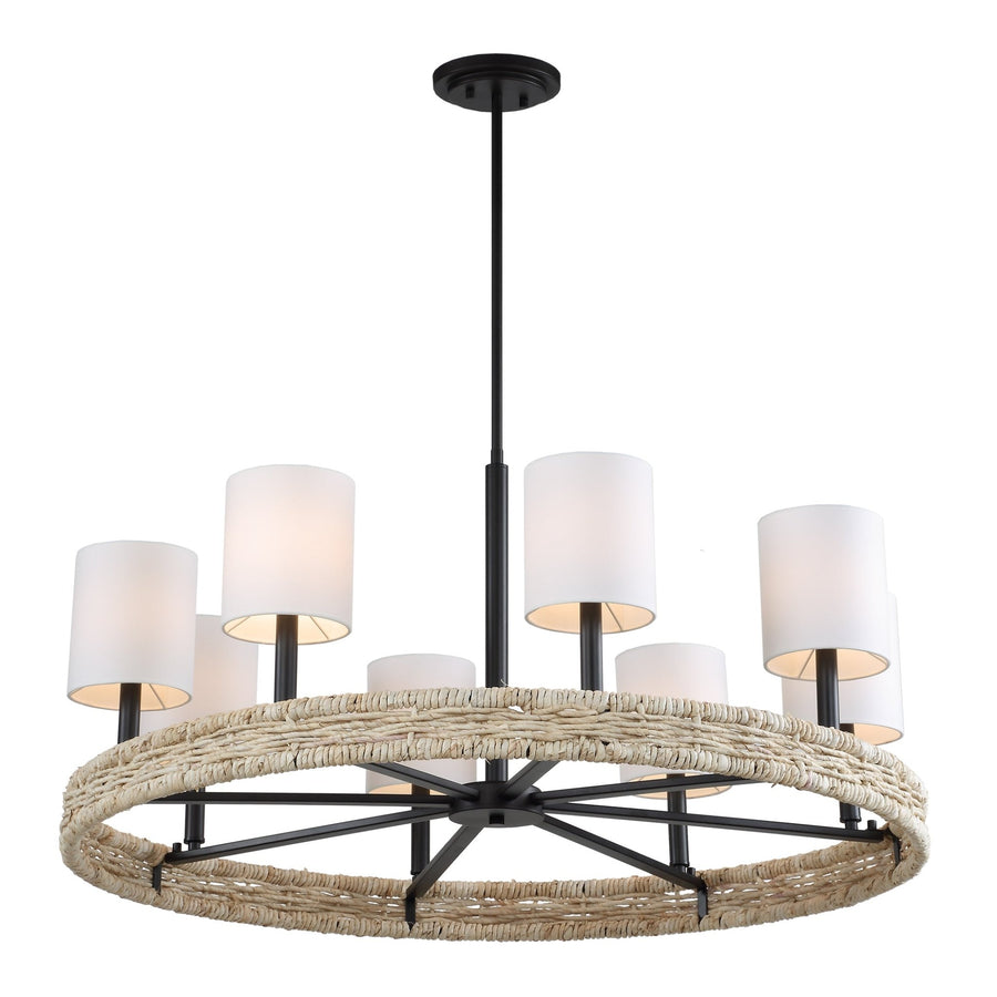 FAIYAM 8 LIGHT RATTAN CHANDELIER