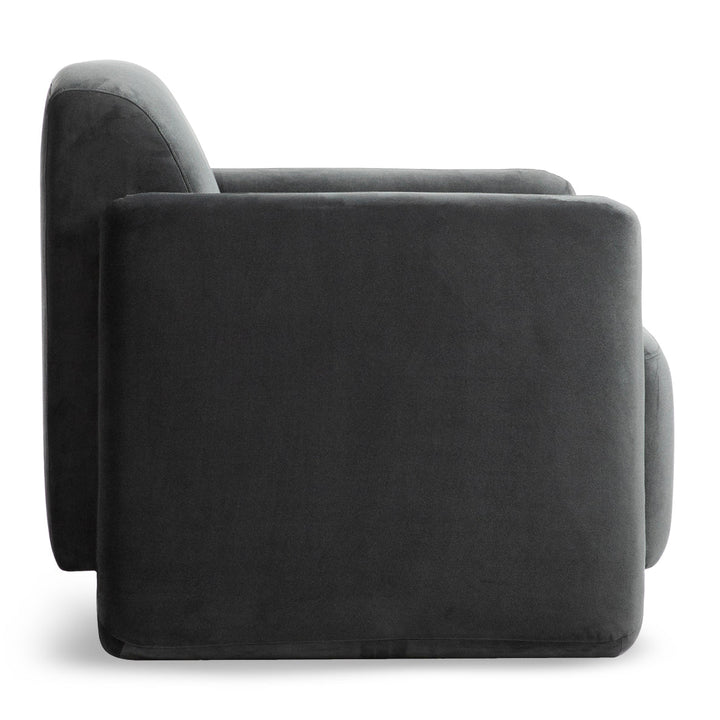 FALLON ARM CHAIR: SHADOW GREY VELVET