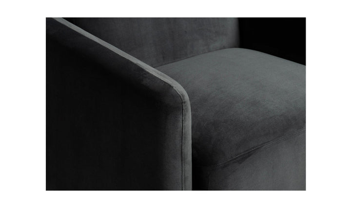 FALLON ARM CHAIR: SHADOW GREY VELVET