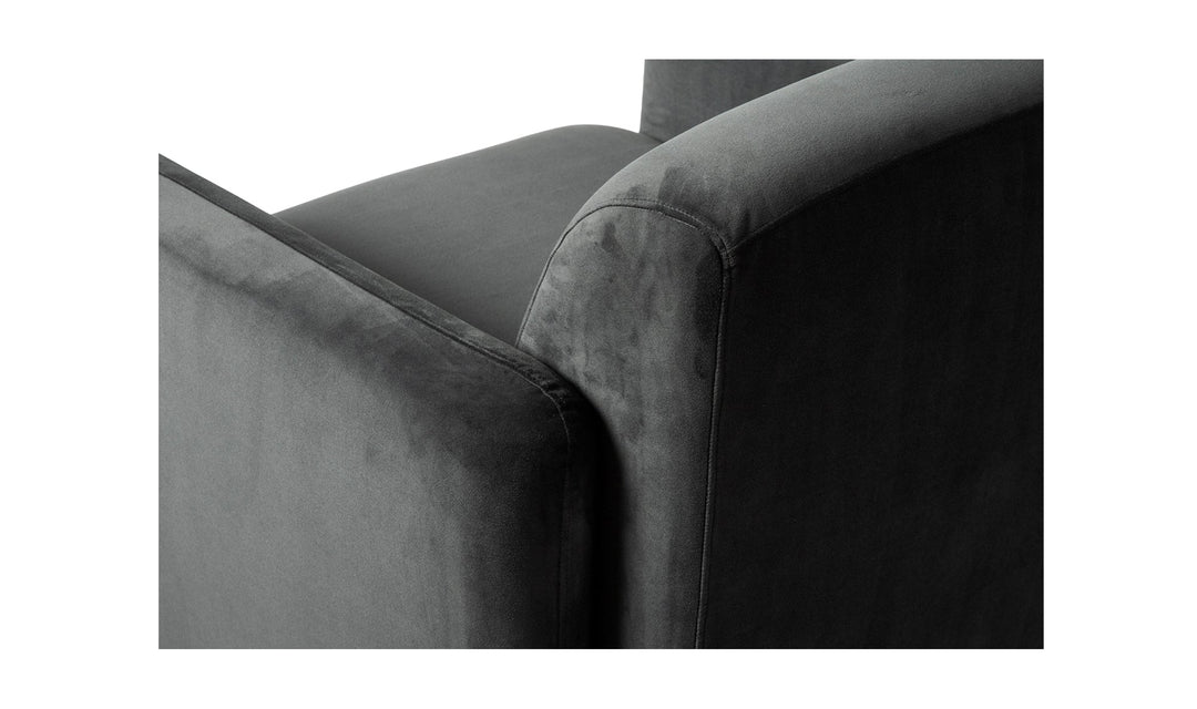 FALLON ARM CHAIR: SHADOW GREY VELVET