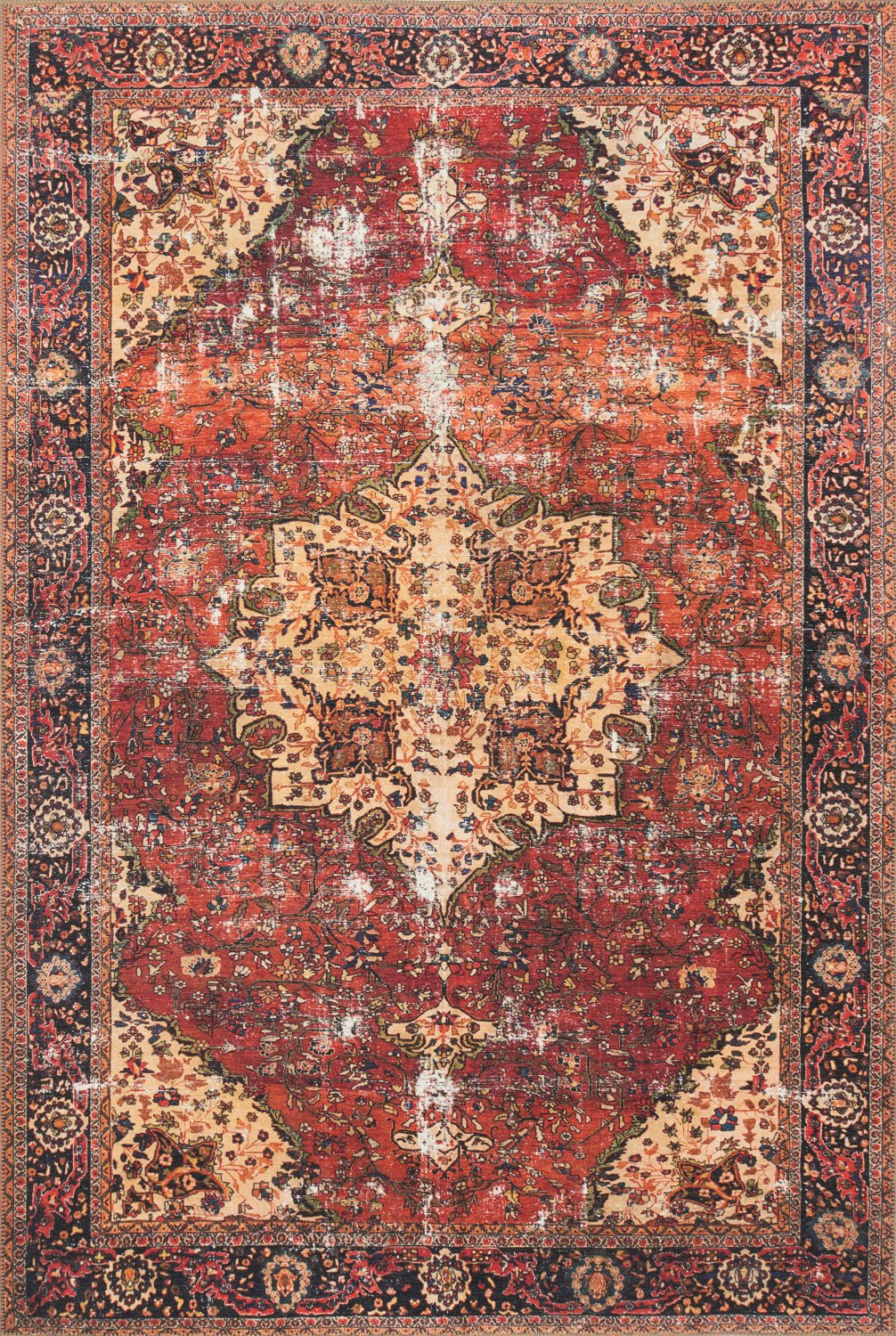 FARIDA VINTAGE PRINT RUG: RED MULTI – ShopDesignTap